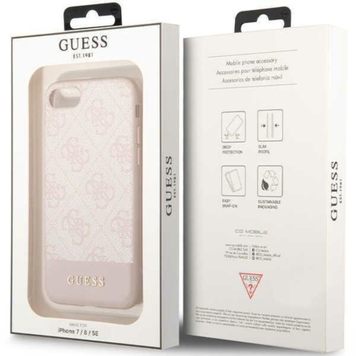 Guess - Guess iPhone 7/8/SE (2020/2022) Mobilskal Stripe - Rosa