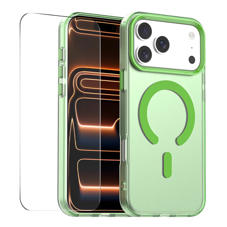 ENKAY iPhone 17 Pro Max Mobilskal MagSafe 9H Härdat Glas - Grön | 2353 | AlltMobil