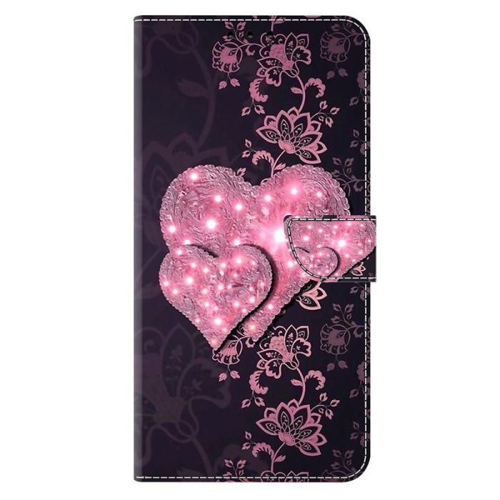 OEM - Samsung Galaxy S26 / S26 Pro Fodral 3D Mönster PU Läder - Spets Hjärtan