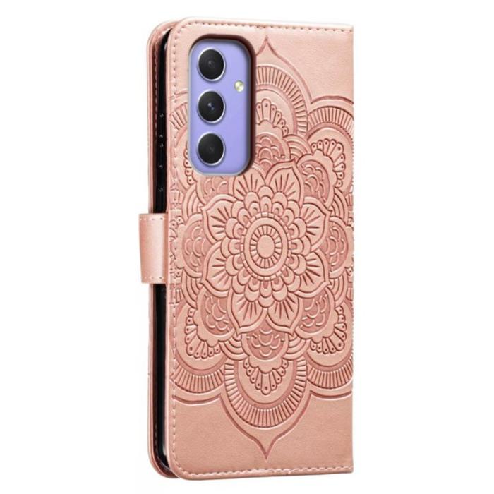 OEM - Samsung Galaxy S26 Plånboksfodral Konstläder Mandala Mönster - Roséguld