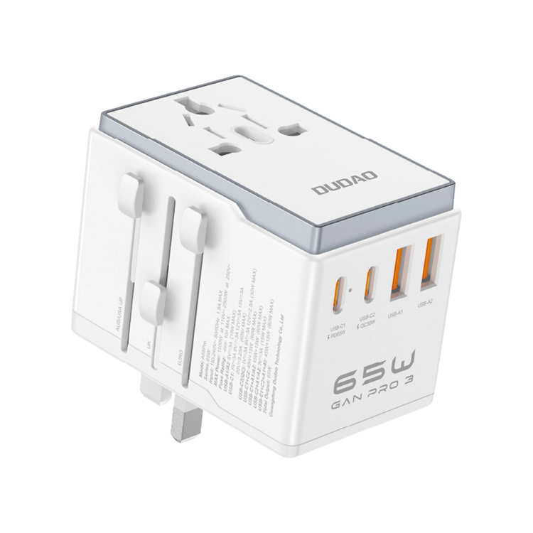 Dudao Reseadapter 65W 2x USB-C 2x USB-A A65Pro - Vit (Vit) | 264 | AlltMobil