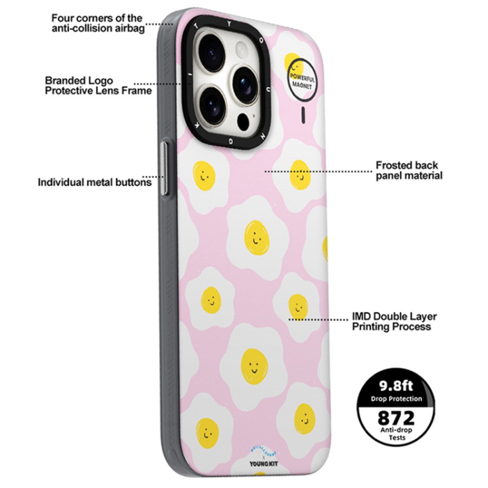 YOUNGKIT - YOUNGKIT iPhone 14 Pro Mobilskal MUScx001-Flowers - Svart