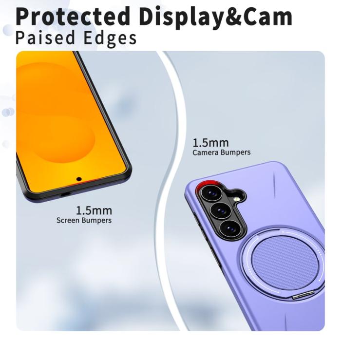 OEM - Mobilskal till Samsung Galaxy S26 Magnetiskt TPU + PC Baksida med Ställ - Lila