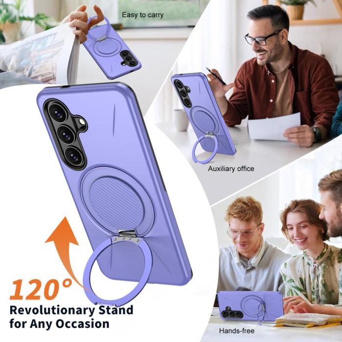 OEM - Mobilskal till Samsung Galaxy S26 Magnetiskt TPU + PC Baksida med Ställ - Lila