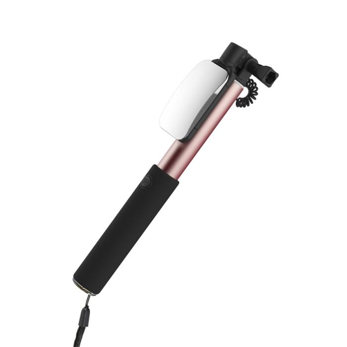 UTGATT5 - ROCK Monopod Mirror Selfiestick wire control - Rose Gold