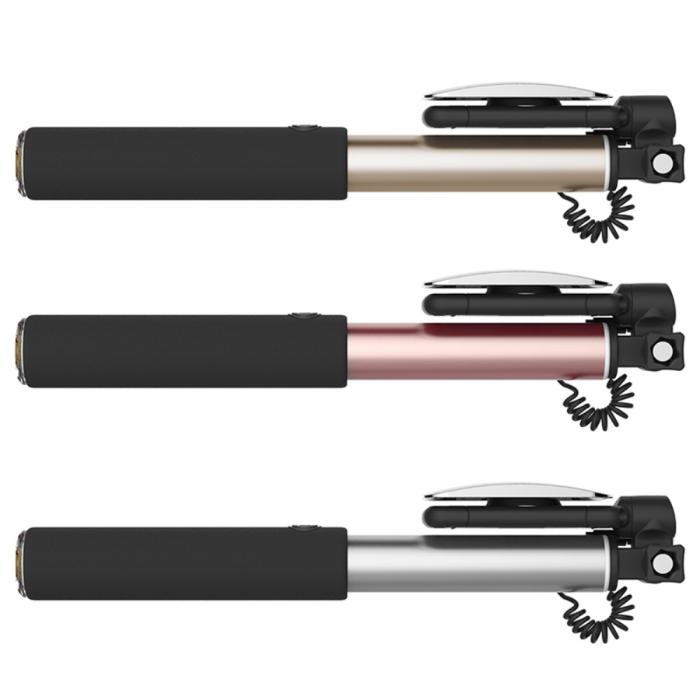 UTGATT5 - ROCK Monopod Mirror Selfiestick wire control - Rose Gold
