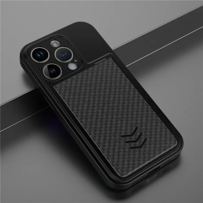 OEM - iPhone 14 Pro Max Mobilskal Korthållare - Svart