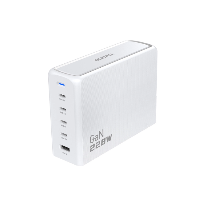 Dudao - Dudao GaN Snabbladdare 1x USB-A 4x USB-C 228W PD - Vit