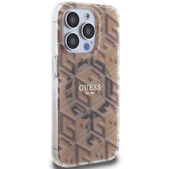 Guess - Guess iPhone 15 Pro Mobilskal Magsafe IML GCube - Brun