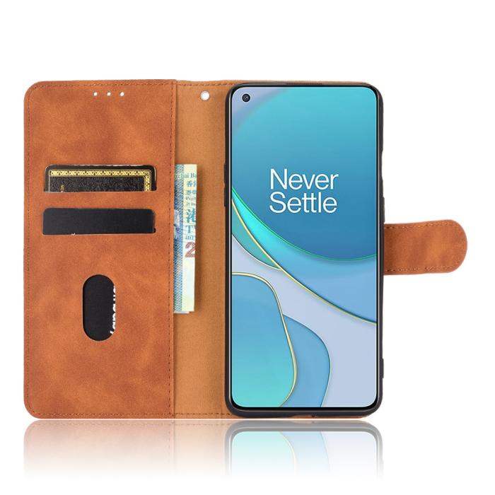 A-One Brand - Skin Touch plånboksfodral till Oneplus 8T - Brun