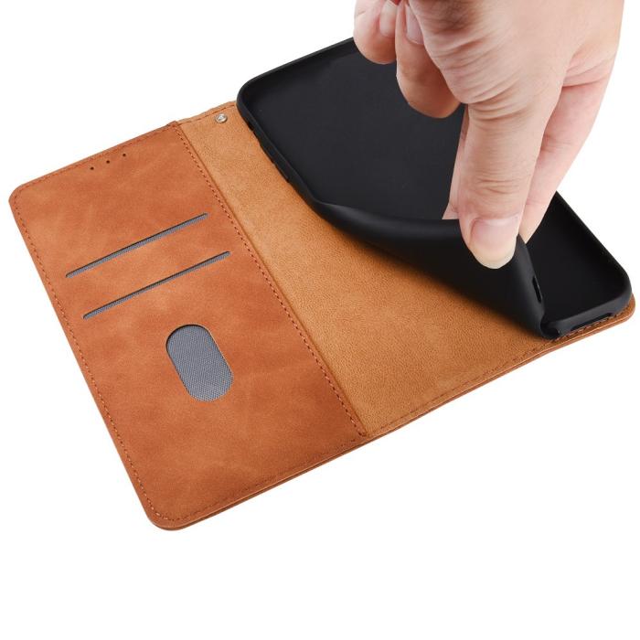 A-One Brand - Skin Touch plånboksfodral till Oneplus 8T - Brun