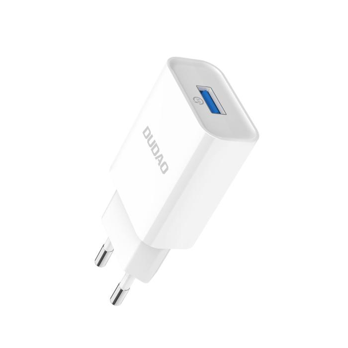 UTGATT - Dudao USB Väggladdare QC3.0 12W , Lightning Kabel 1m - Vit