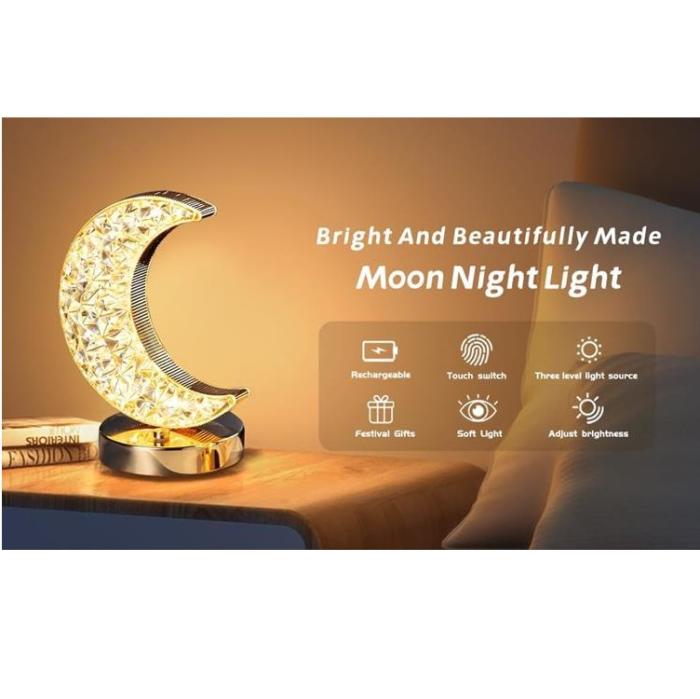OEM - Crystal Moon Night Light Touch Lampa