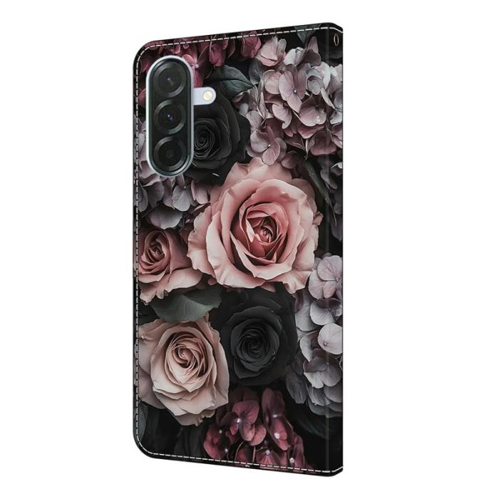 OEM - Samsung Galaxy A37 Plånboksfodral Konstläder Mönstertryck - Kinesisk Ros