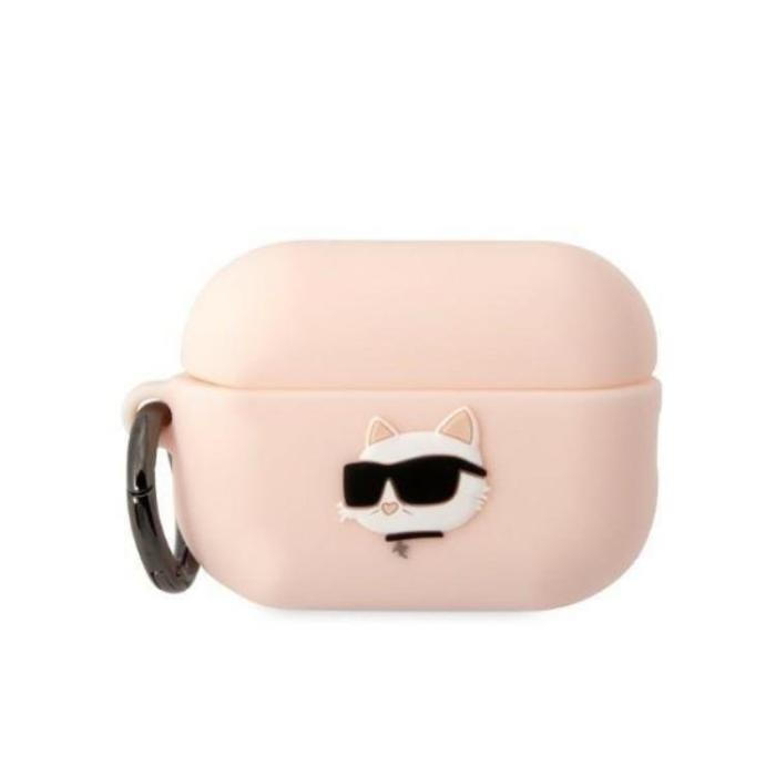 KARL LAGERFELD - Karl Lagerfeld AirPods Pro 2 Skal Silicone Choupette Head 3D - Rosa