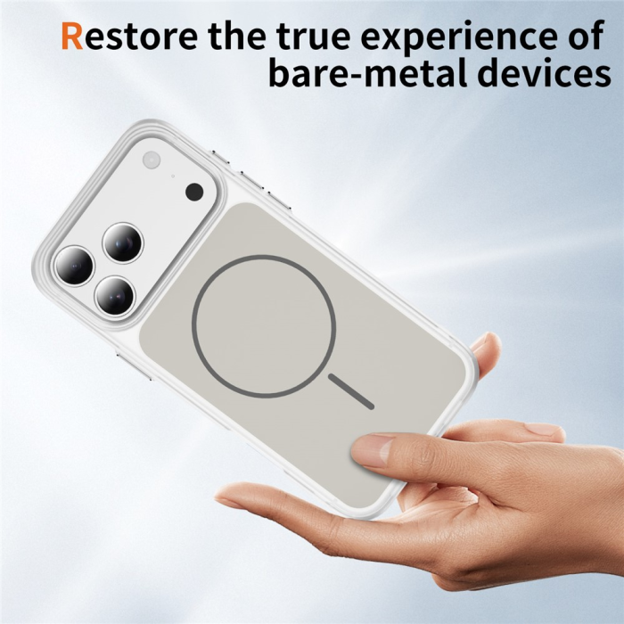 A-One Brand - iPhone 17 Pro Max Mobilskal MagSafe Skin Touch TPU PC - Vit