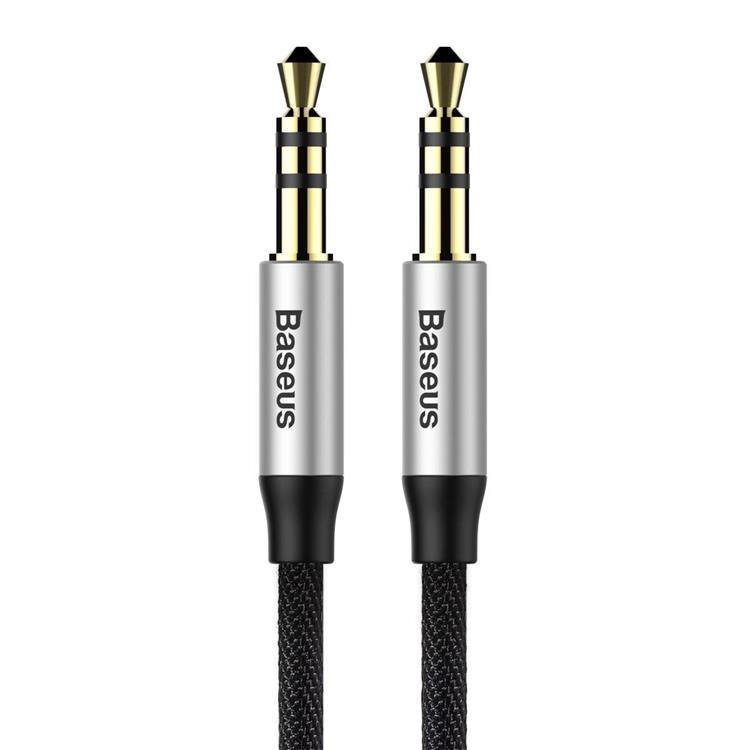 Baseus Stereo AUX Audio 3.5 mm Male Mini Jack 1m Silver/Svart | 1867 | AlltMobil