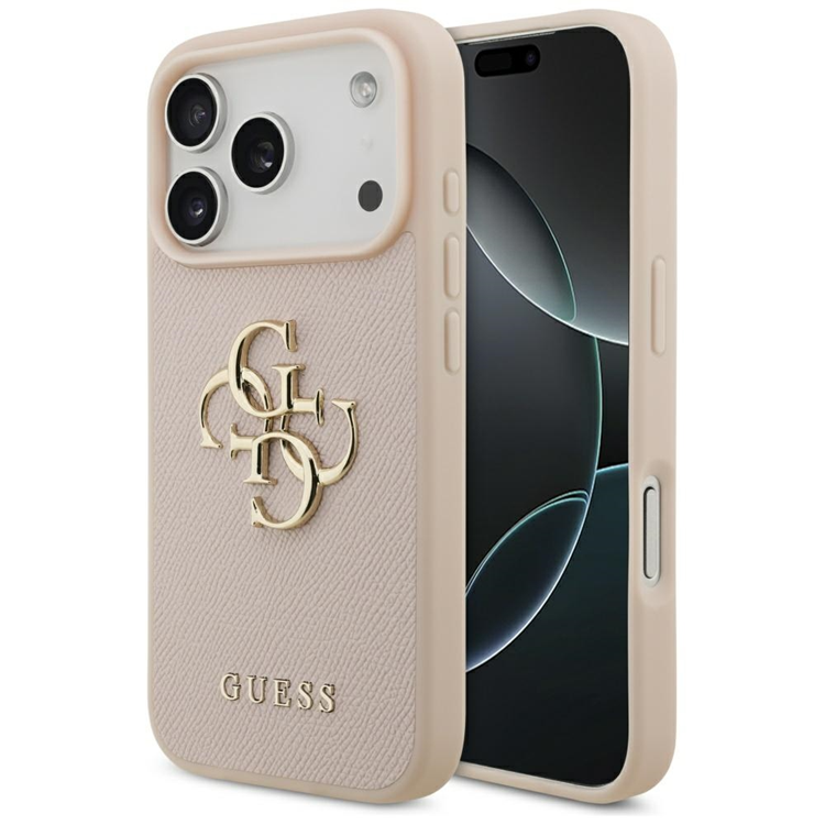 Guess iPhone 17 Pro Max Mobilskal Grained Classic Logo - Rosa | 2353 | AlltMobil