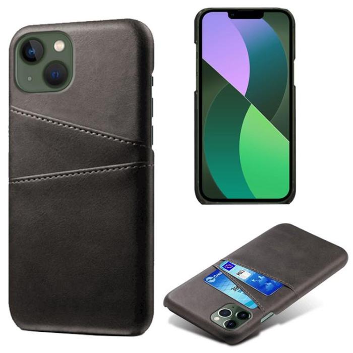 OEM - iPhone 15 Plus Mobilskal Korthållare PU-Läder - Svart
