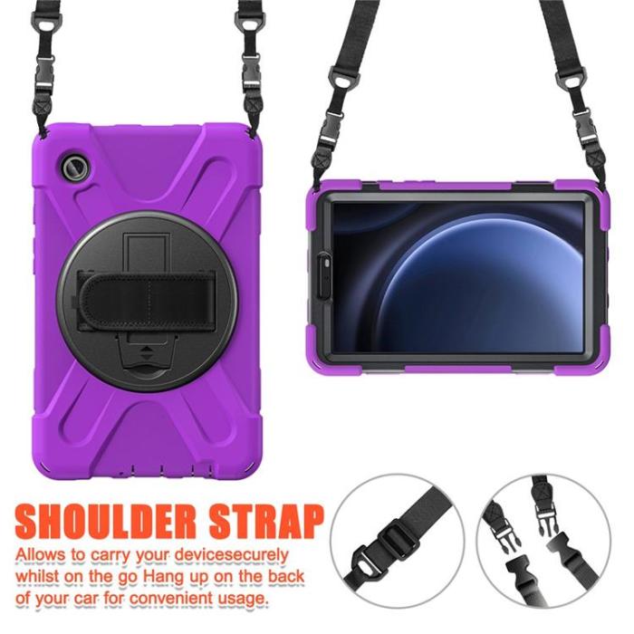 A-One Brand - Galaxy Tab A9 Skal Kickstand Handrem Med Axelrem - Lila