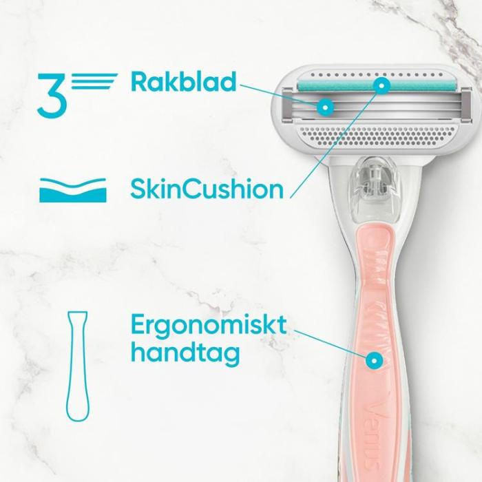Gillette - Gillette Rakhyvel Smooth Sensitive + 2st rakblad - Rosa