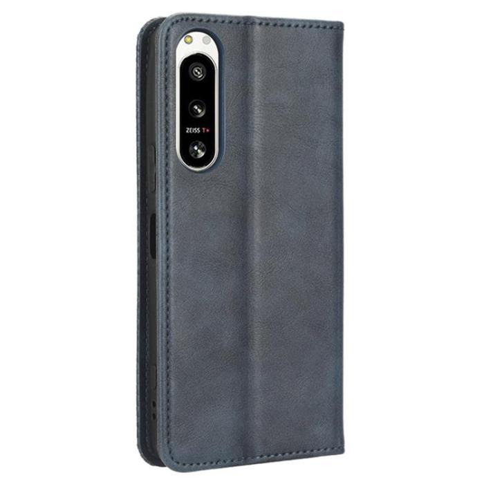 UTGATT1 - Sony Xperia 5 IV Plånboksfodral Vintage Flip - Blå