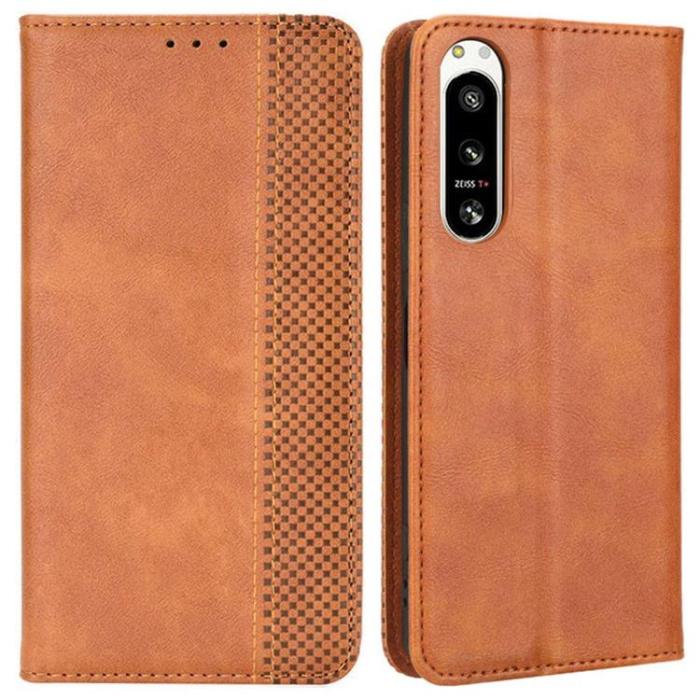 UTGATT1 - Sony Xperia 5 IV Plånboksfodral Vintage Flip - Brun