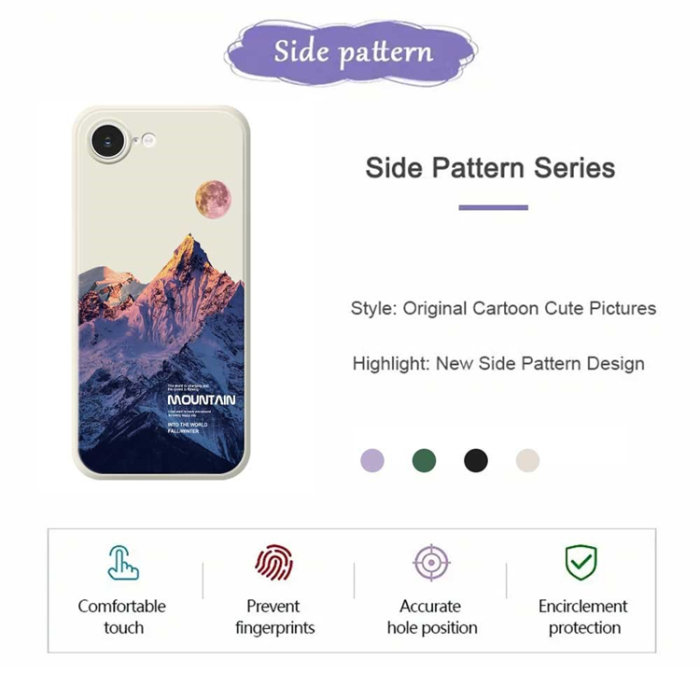 A-One Brand - iPhone 16e Mobilskal Blue Snow Mountain TPU - Beige