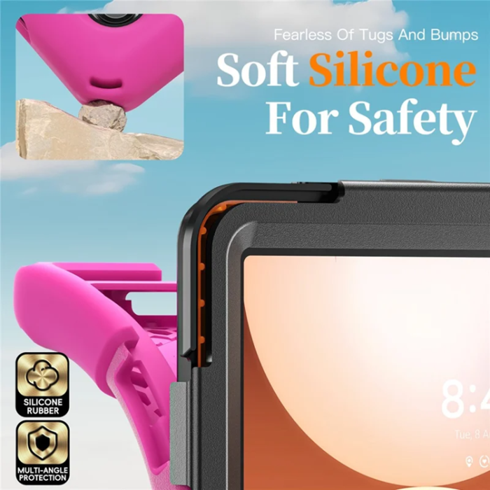 A-One Brand - Galaxy Tab A11 Plus Mobilskal Kickstand Silikon Axelrem