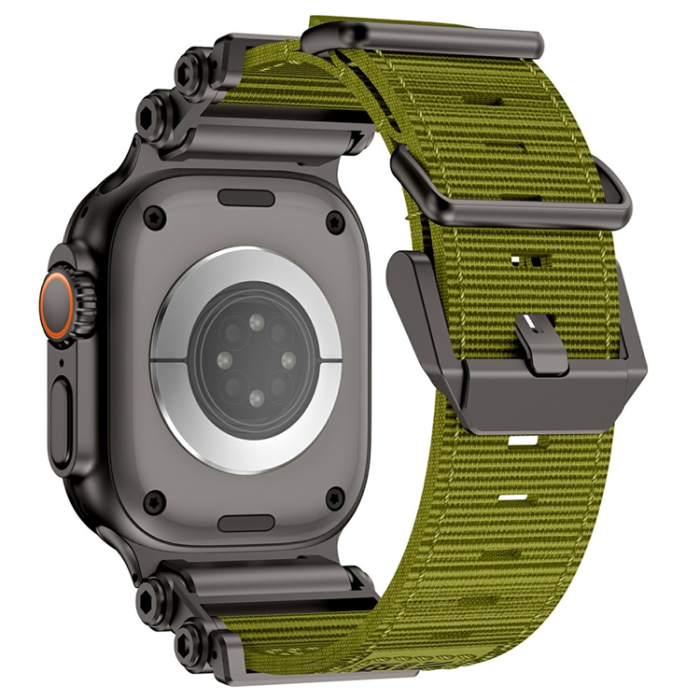 A-One Brand - Apple Watch 42/44/45/46/49mm Armband Nylon - Grön