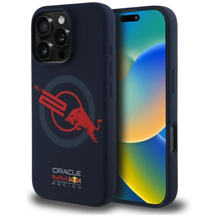 Red Bull - Red Bull iPhone 16 Pro Max Mobilskal MagSafe HC Silikon Red Lining ORB20 - Navy