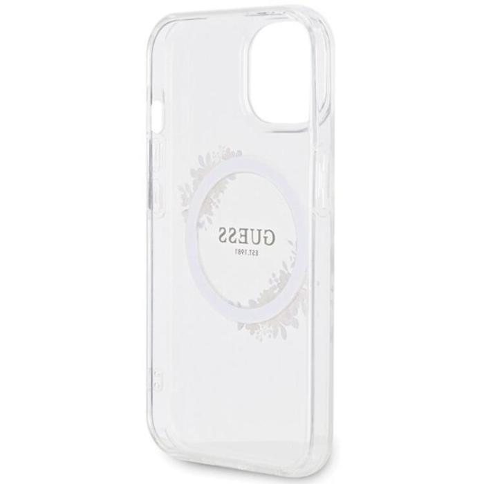 Guess - Guess iPhone 15 Mobilskal Magsafe IML Flowers Wreatch