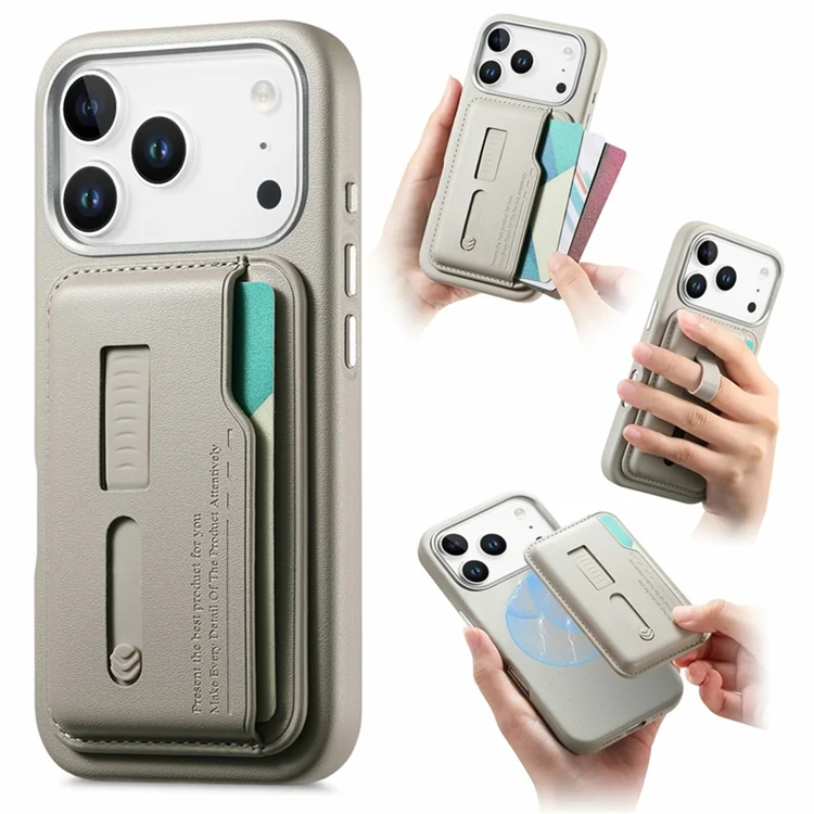 iPhone 17 Pro Max Mobilskal Magsafe Detachable korthållare - Grå (Grå) | 2353 | AlltMobil