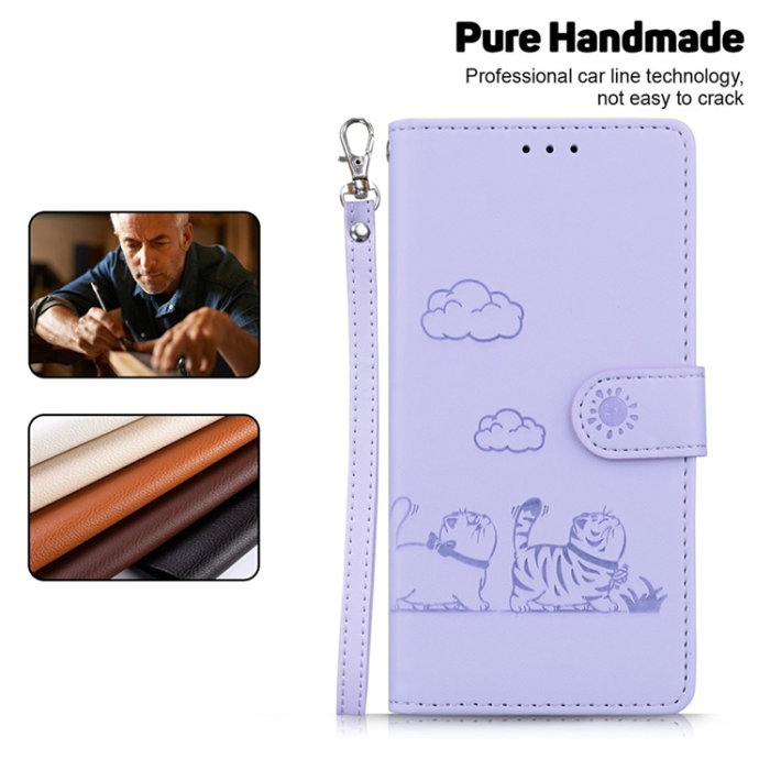 A-One Brand - Sony Xperia 1 VII Plånboksfodral RFID Kitten Pattern - Lila