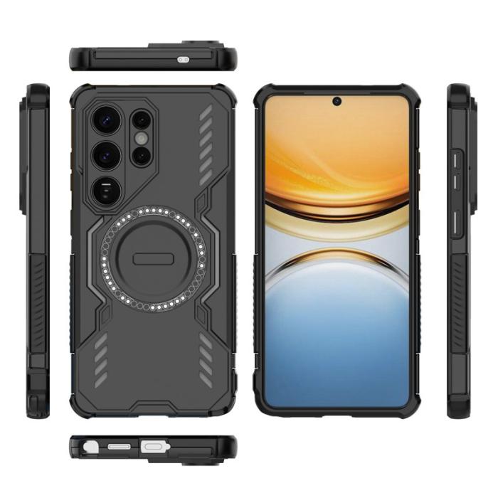 OEM - Mobilskal till Samsung Galaxy S26 Ultra Magnetiskt Butterfly Armor PC TPU Svart