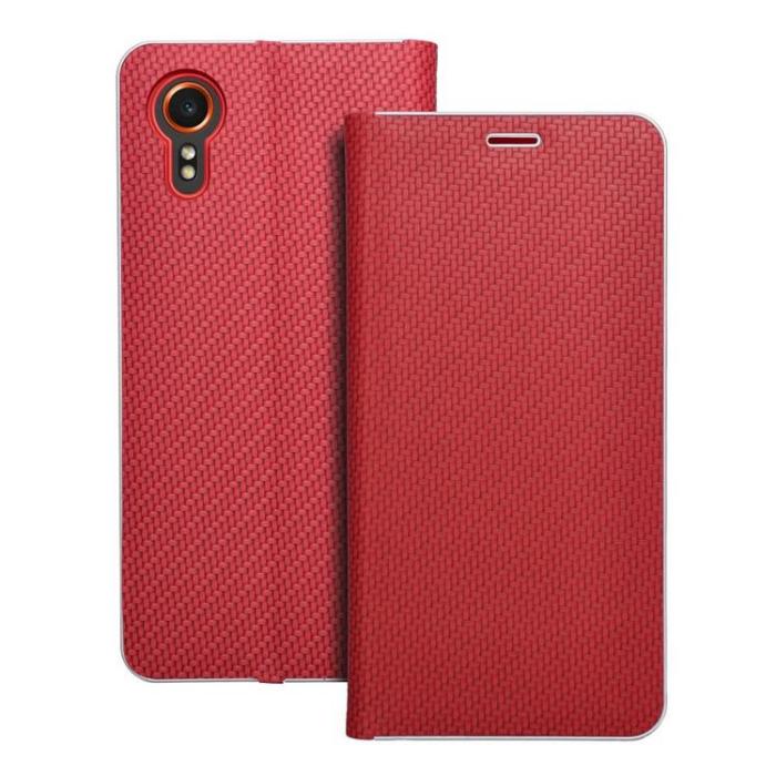 OEM - Galaxy XCover 7 Plånboksfodral Luna Carbon - Röd
