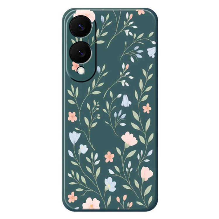 Galaxy S25 Edge Mobilskal Rosa Blue Flowers Straight Edge - Grön | 2353 | AlltMobil