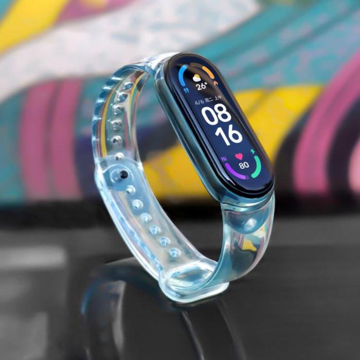 Ruhtel - Silicone Ersättningsarmband till Xiaomi Mi Band 6 / 5 - Blå