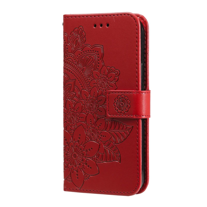 A-One Brand - iPhone 17 Pro Max Plånboksfodral Floral Pattern - Röd