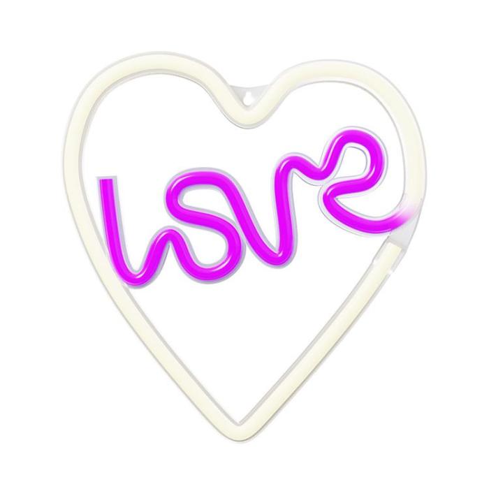 Neolia - Neolia LED Neon Light LOVE HEART NNE02 - Lila/Vit