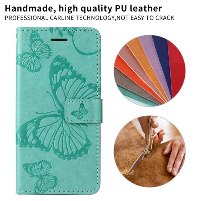 OEM - Samsung Galaxy A57 Plånboksfodral Konstläder Blommor - Grön