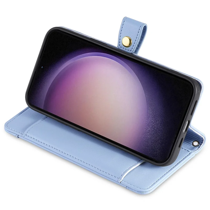 A-One Brand - Galaxy S24 Ultra Konstläder Plånboksfodral Shockproof - Blå