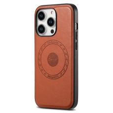 DENIOR - DENIOR iPhone 15 Pro Fodral KonstL&auml;der - Brun