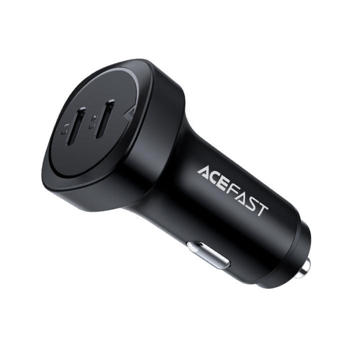 Acefast - Acefast Billaddare 72W 2x USB-C - Svart