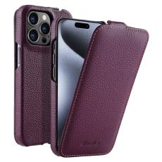 Melkco - MELKCO Mobilskal till iPhone 15 Pro Max &Auml;kta L&auml;der + PC Lila