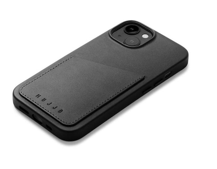 UTGATT1 - Mujjo iPhone 14 Skal Korthållare Full Läder - Svart