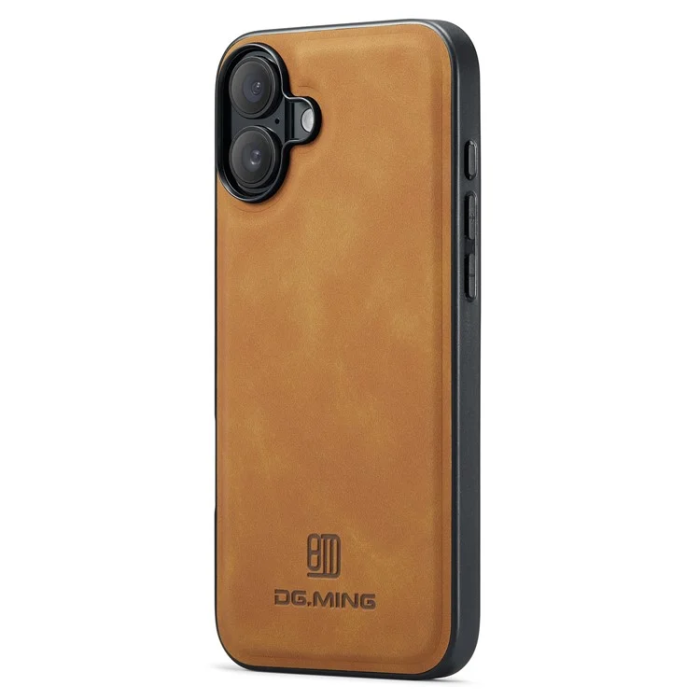 DG.MING - DG.MING iPhone 16 Mobilskal Hybrid Läder - Brun