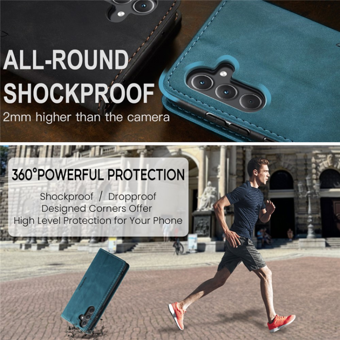Caseme - CASEME Galaxy A56 5G Plånboksfodral 013 Series Läder - Blå