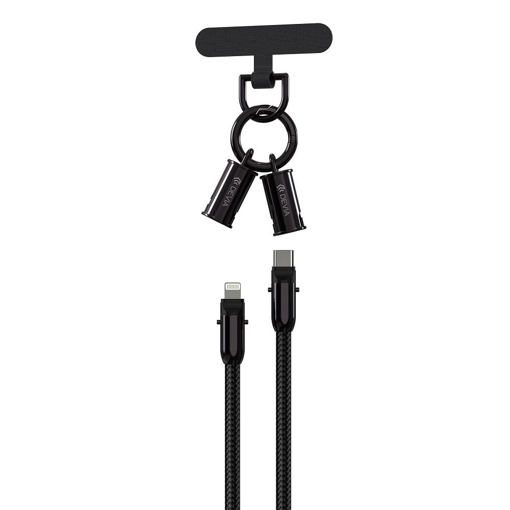 Devia 2in1 USB-C till Lightning 27W 1.2m Kabel Lanyard - Svart | 3541 | AlltMobil