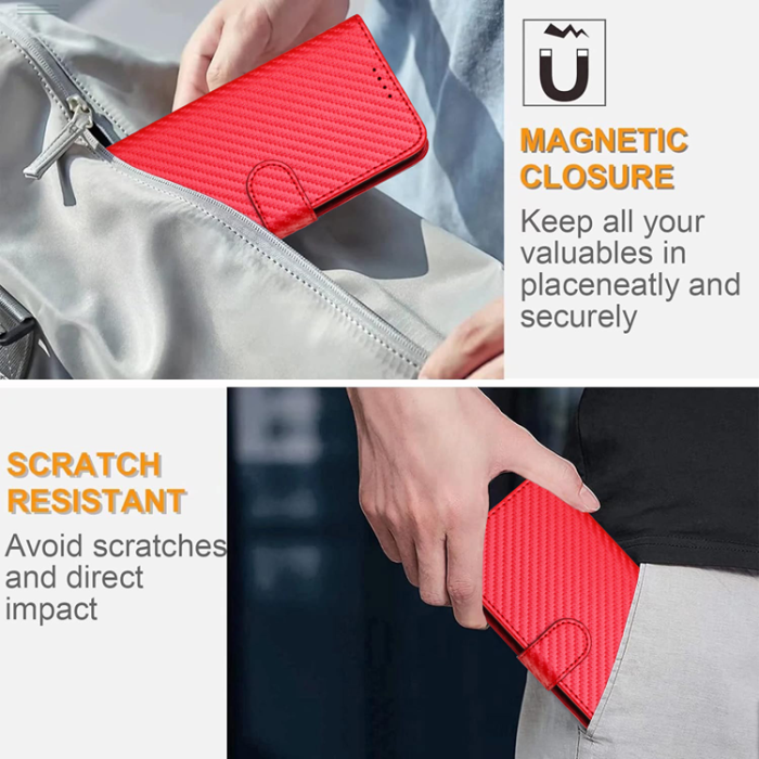 A-One Brand - Xiaomi 17 Pro Konstläder Plånboksfodral Carbon Fiber